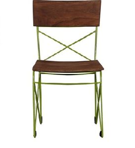 Green Finish Industrial Cross Dining Chair