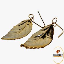 Gold Plated Natural Leaf Earring