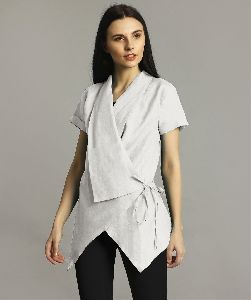 White Linen Wrap Shrug