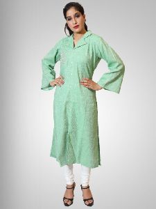 Simple Plain Light Green Kurti