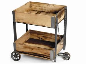 Wooden Bar Cart With Wheels