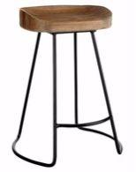 Wooden top metallic stool