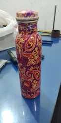Handmade Copper Printed Water Bottle