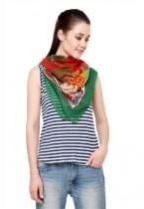 UNISCARF GREEN PICCASO VISCOSE SCARF FOR WOMEN