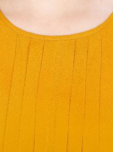 Mustard Pleated Top