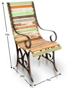 Reclaimed wooden Chair With Iron Stand