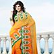 Yellow and Shaded Orange Viscose Georgette Saree