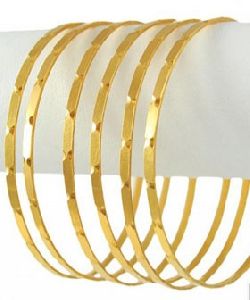 yellow gold plated bangles