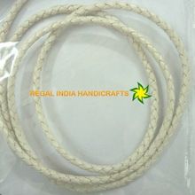 White Braided Leather Cord