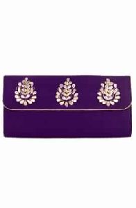 Purple Gotapatti work Clutch