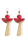 Red umbrella n golden tassel hanging