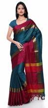 Cotton Turquoise Blue Designer Saree