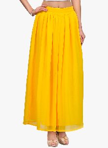 YELLOW FLARED SKIRT