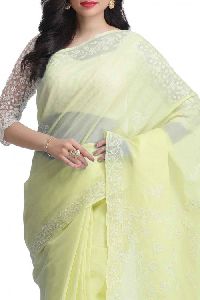 Lemon Cotton Saree with Blouse