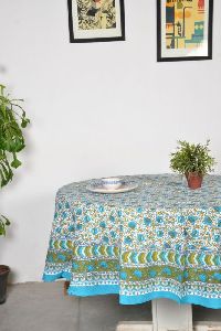 FLORAL JAAL BLUE ROUND TABLE COVER