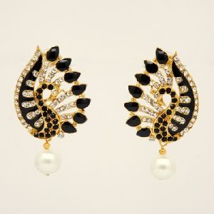 Bollywood Style black polki Earrings
