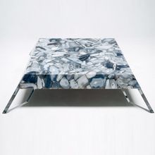 Blue Agate Gemstone Coffee Table Top