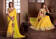 Yellow Embroidery Designer Saree in Surat