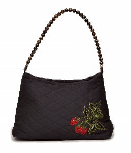 NHSB - 039 Ladies Bead Handle Silk Handbag