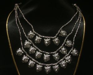 Silver oxidized jewellery necklace