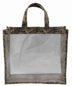 WINDOW BAG WITH JUTE HANDLE