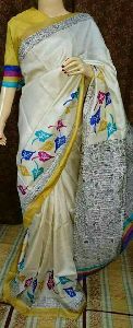 Block Printed Silk Saree