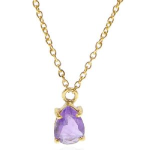 925 Sterling Silver Amethyst Gemstone Chain Necklace