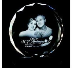 3D Etched Round Crystal