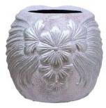 White Floral Sand Texture Planter