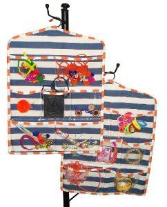 PRINTED BLUE AND ORANGE STRIPE ALMIRAH STORAGE