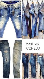 Men's Denim Jeans Damaged