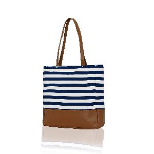 KLEIO Stylish Ladies Striped Tote Shopping Bag