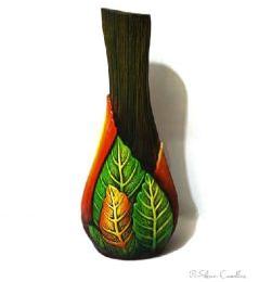 Medium Flower Vase Leaf Finish