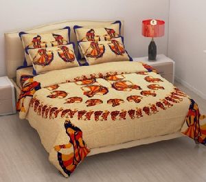 Style Maniac high quality cotton fabric Jaipuri Designer Queen bedsheet with 2 pillow covers.