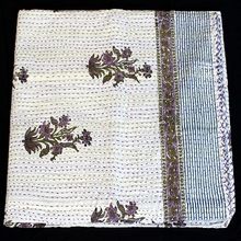 Vintage Cotton Gudri Blanket Indian Throw Handmade Kantha Quilt
