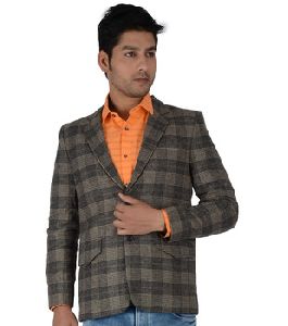 Grey LT-Khaki branded mens blazer