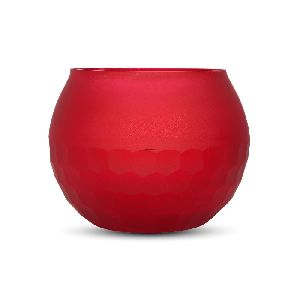 Red Plain Glass Candle & Tea Light Holder