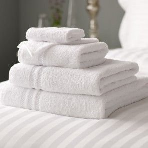 Swift White Cotton Bath Towels