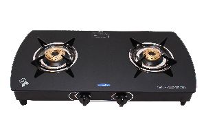 2 Burner Black Tempered Glass Cooktop