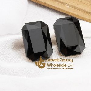 Black Gold-Plated Geometric Studs