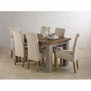 Solid oak wood dining table set