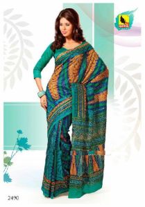 Peacock Blue Color Saree