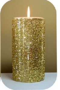 Gold Glitter Candle