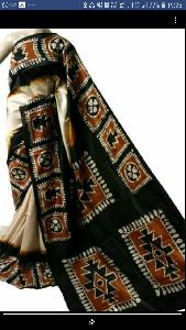 cotton hand batik printed saree