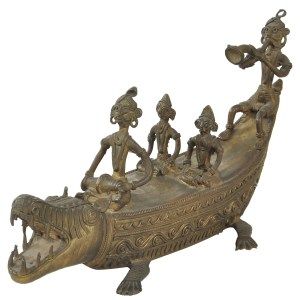 Musician Crocodile Boat Showpiece