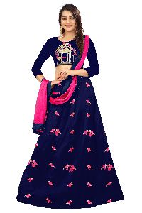 Parrot Navy Lehenga