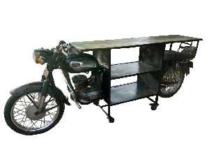 Reclaimed Wood Moter Cycle Bar Counter Table