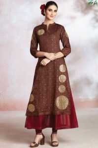 Ladies Long Silk Kurti