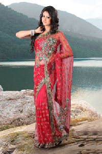 Net Handwork Saree