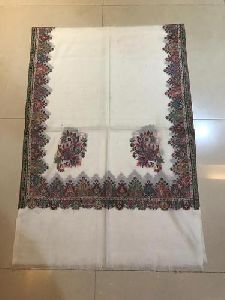 White Pashmina Embroidered Stole